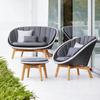 Sofá nórdico informal de teca y ratán para exteriores, mesa y silla creativas para patio, balcón y jardín, combinación de muebles de ratán