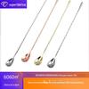 Colher de bar em gota d'água de 30cm, galvanizada, multicolorida, cabo longo, colher de mistura, colher de bar com rosca fina, para mistura de coquetéis