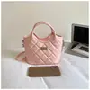 Bolso bandolera nuevo y moderno para ir al trabajo, bolso de mano, bolso de moda, bolso tipo cubo de primavera, bolso sencillo para mujer, diseño exclusivo acolchado