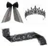Corona de Novia Fantasma de Halloween Set de Velos con Correa para el Hombro bride or die Decoración para Fiesta de Boda Negra