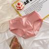 Ropa interior de mujer de color sólido japonés Algodón Clase A para mujer Calzoncillos bóxer de algodón de tiro medio antibacterianos para niña Venta al por mayor