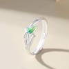 Anillo de Pareja Seno del Amor para Hombres y Mujeres Un Par de Anillos de Moda Pequeños y Frescos con Goteo de Pegamento Creativo Anillo Abierto de Hoja Verde