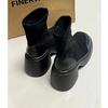 Plataforma Nueva Estación Otoño/Invierno Europea 2025 Botines Impermeables Elásticos de Suela Gruesa Botas Martin de Tacón Alto Botas Ajustadas para Mujer