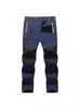 Calça Rushant de Fleece para Exterior Transfronteiriça Masculina Impermeável Soft Shell Calça de Esqui Calça com Forro de Fleece à Prova de Vento Escalada em Montanha Comércio Exterior Calça de Secagem Rápida