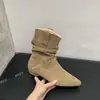 Botines puntiagudos de moda para mujer, famosos en internet, nuevos botines western cowboy de tacón grueso para otoño/invierno 2026, botas de moda