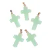 Novo produto vidro colorido imitação jade cruz pingente DIY joias pingente acessórios material