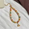 Pingente Estilo Simples com Várias Contas, Corte Reto, Raiz de Bodhi, Corrente Anti-Perda para Celular, Acessório para Bolsas, Pulseira de Contas de Oração Budista