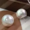 Pendientes Retro de Cuentas de Pan Oversize, Pendientes de Perla Sencillos y Personalizados de Aguja de Plata S925 Exagerados de Gama Alta