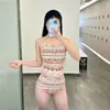 Traje de baño Huludao Estilo Ins de Corte Bajo, Alta Cobertura, Lycra de Capa Única para Natación de Competición, Secado Rápido, Dibujos Animados para Entrenamiento en la Piscina