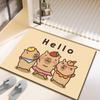 Alfombrilla de baño Kapibala, absorbente de agua, antideslizante, con diatomeas