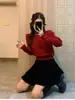 Suéter de punto suave de alta gama estilo coreano para mujer, nuevo modelo otoño/invierno 2026, rejuvenecedor, versátil, top de punto de cuello redondo, moderno