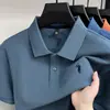 Camisa polo de lujo de alta gama para hombre, con un toque sofisticado, logo pequeño de caballo, estilo de negocios, algodón puro, bordada, cuello camisero, color liso, manga corta