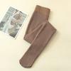 Mallas de piel sintética de otoño e invierno de talla grande con forro polar para azafata femenina, pantimedias acolchadas de pierna clara gris