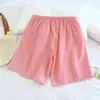 Pantalones Cortos de Algodón Puro, Pantalones de Pijama para Mujer, Pantalones Finos de Algodón Lavado de Verano para Casa, Pantalones de Playa Simples de Algodón Puro Talla Grande Que Se Pueden Usar Afuera