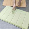 Alfombra de baño de color sólido, directa de fábrica, de vellón coral, de espuma viscoelástica, para puerta de hotel, absorbente y antideslizante
