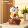 Enfeite Giratório de Gato da Sorte Fofo com Toque de Luxo, Decoração de Mesa de Escritório de Nicho, Pequeno Presente para Eventos