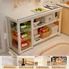 Estante de Almacenamiento para Cocina, Mesa Multifuncional de Piso de Múltiples Niveles para el Hogar, Ultra Estrecha, Mesa de Trabajo, Gabinete de Almacenamiento, Gabinete Lateral Estrecho