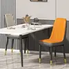 Silla de comedor nórdica para uso doméstico, silla de comedor de lujo ligero, taburete de hierro para hotel y restaurante, silla de mahjong con respaldo para sentarse mucho tiempo