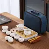 Juego de Té Portátil para Viaje Tetera Ding Kiln Gaiwan Taza de Té Bandeja de Té Taza Rápida Logo de Empresa Regalo Souvenir Juego de Té