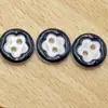 Botões coloridos de resina floral de camada dupla em estoque, botões vintage impressos de dois furos, acessórios para roupas infantis, camisas, peças de vestuário costuradas à mão