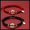 Colgante de Jade Hetian de la Paz Pulsera de Hilo Rojo para Mujer, Cuentas de la Fortuna de Plata Esterlina, Estilo Pareja, Pulsera del Año de Nacimiento, Pulsera de Amistad