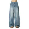 Jeans anchos lavados estilo retro americano para hombre, nuevo estilo de alta costura de otoño, holgados y con caída, pantalones largos rectos versátiles