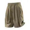 2026 Novos Shorts de Seda Gelada de Secagem Rápida para Homens Verão Perna Reta Comprimento Médio Soltos Tamanho Plus Esportivos Masculinos Praia Finos
