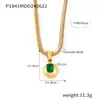 Collar geométrico redondo con colgante de circonita incrustada de moda europea y americana, chapado en acero de titanio y oro real de 18 quilates, estilo bloguero INS con cadena de clavícula.
