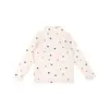 Camiseta Interior de Rayas y Lunares de Arroz Glutinoso Senlingji para Niñas, Camiseta de Manga Larga con Cuello Alto para Otoño e Invierno
