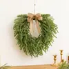 2024 nuevo cruce de fronteras Navidad 50CM material al tacto forma de corazón corona para colgar en la puerta principal decoraciones para el hogar