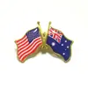 Pines de Amistad de Estados Unidos y Australia, Broches de Banderas del Mundo, Insignias de Metal, Insignias de Resina, Diseño de Ondas de Agua