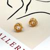 Brincos Elegantes de Estilo Francês com Zircônia Micro-Incrustada Envolvente, Novos Brincos Pequenos Exquisitos Coreanos e Japoneses da Moda para Mulheres