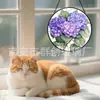 Adornos de vidrio de hortensia morada transfronterizos, decoraciones colgantes coloridas para el hogar, decoraciones de ventana y atrapasoles para jardín