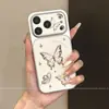 Aplicável à capa de celular Apple 17promax estilo ins de alta qualidade estilo coreano iphone16 borboleta de metal simples