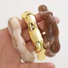 Pulsera de Borde Ancho con Superficie de Espejo de Venta Caliente Transfronteriza Europea y Americana, Pulsera Brillante Exagerada Personalizada, Pulsera de Resina Acrílica