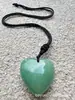 Collar con Colgante en Forma de Corazón de Obsidiana Natural Rosa Cristal Verde Aventurina Piedra Roja Tejido a Mano con Cuerda Cristal de Amazonia