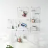 Prateleira de Armazenamento em Painel de Grade Peças de Grade Domésticas Multi-Acessórios Grade Suporte para Flores Gancho Cesta Prateleira de Parede Madeira de Arroz Estilo Japonês