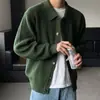Cárdigan de punto rojo brillante para hombre, primavera y otoño, estilo coreano, Dongdaemun 2026, diseño de solapa, chaqueta suéter del año zodiacal
