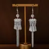 [Selección Premium] Pendientes Estilo Étnico de Minorías Vintage con Plata de Minorías Étnicas, Pendientes Largos Colgantes Florales Estilo Bohemio Único