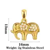 Colgantes de Animales Lindos Transfronterizos, Elementos Adorables de Oso y Delfín, Accesorios de Colgante de Acero Inoxidable Personalizados DIY Incrustados con Diamantes