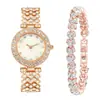 Conjunto Feminino Atacado Relógio, Relógio Feminino Simples Versátil com Diamantes, Relógio Feminino Fresco Estilo Coreano DIY