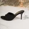 Sandalias de Tacón Alto Abiertas de Gamuza Moda Verano 2026 Estilo Casual Cómodo Chanclas Casuales de Moda