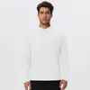 Roupas de Fitness Masculinas Europeias e Americanas Meio Zíper Esportivas Manga Longa Leve Quente ao Ar Livre Casuais Corrida Outono e Inverno Tops 61527