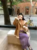 [em estoque] Saia de Lã com Franjas VC Love/Sha Feminina Inverno Nova Clássica Retrô Versátil Sobretudo