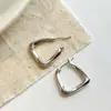 Novedad Pendientes de Moda Estilo Ins Sentido de Diseño Distintivo de Nicho Gancho de Oreja Cuadrado Pendientes de Metal Simples Aguja de Plata 925