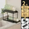 Escurridor, estante para guardar platos, estante de cocina multifuncional extraíble de acero inoxidable, encimera para colocar tazones y platos