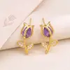 Pendientes transfronterizos de moda: Aretes de tulipán con una estética vintage y fresca, con delicados diseños de flor de tulipán, material de cobre y circonita cúbica microincrustada