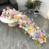 Arreglo Floral para Fondo de Boda, Decoración Floral de Arco, Escaparate, Flores de Mesa para Sala de Exposiciones, Tira Larga de Flores, Flores Artificiales, Flores Falsas, Flores para Decoración de Punto Fotográfico Popular