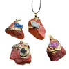Pedra Natural Crua Transfronteiriça Pingente Irregular de Cristal Dourado Acessórios DIY Acessórios para Colar de Cristal Multicolorido