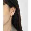 379 Versión coreana de insS925 plata de ley nicho diseño simple superficie irregular cóncava y convexa textura suave clip para oreja para mujer